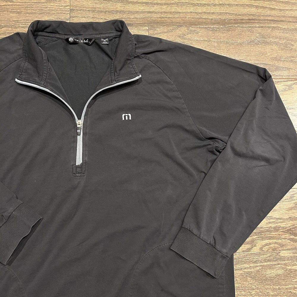 Travis Mathew Black XL Zachary Half Zip Pullover